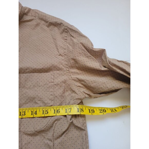 J. Crew Light Brown with Polka Dot Collared Long Sleeve Button Down Shirt Size M - Picture 6 of 10